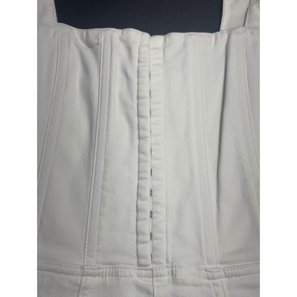 Alice + Olivia NEW Chels White Denim Jumpsuit Corset Zip Front Pockets Sz26 $495 - Picture 6 of 10